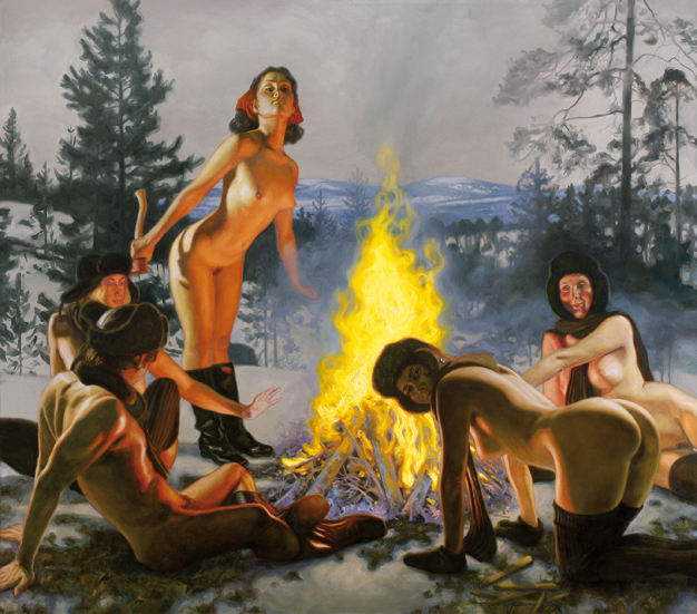 Костёр саамов и Элвис Пресли картина Markku Laakso