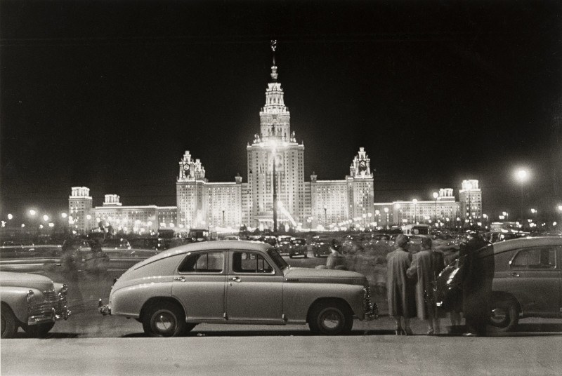 Здание МГУ на Ленинских горах: панорама Евзерихина, 1950-е годы