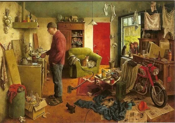 Убежденный холостяк с довольным видом картина Мариуса ван Доккума