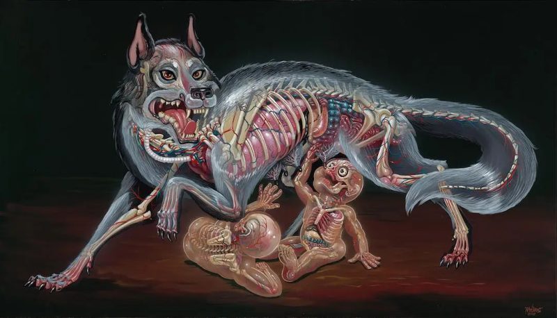 Волчица Ромул Рем рентген-эффект граффити Nychos полупрозрачность