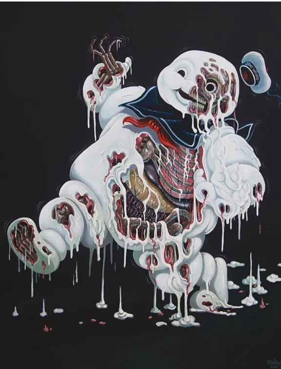 Бибендум Michelin маскот анатомия граффити Nychos бренд деконструкция