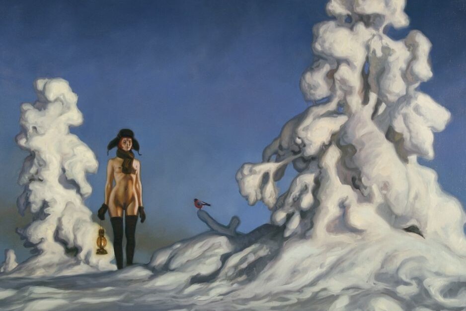 Вечерний северный пейзаж с персонажами Markku Laakso