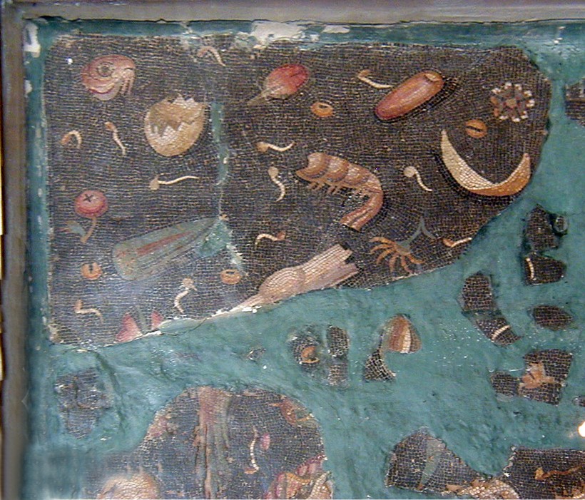 Мозаика asarotos oikos с экзотическими фруктами и специями из дальних стран