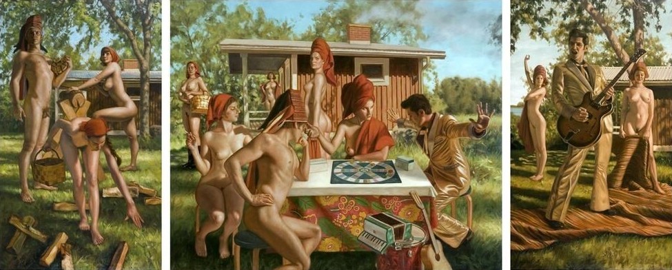 Триптих Отдых с Элвисом в творчестве финского художника Markku Laakso