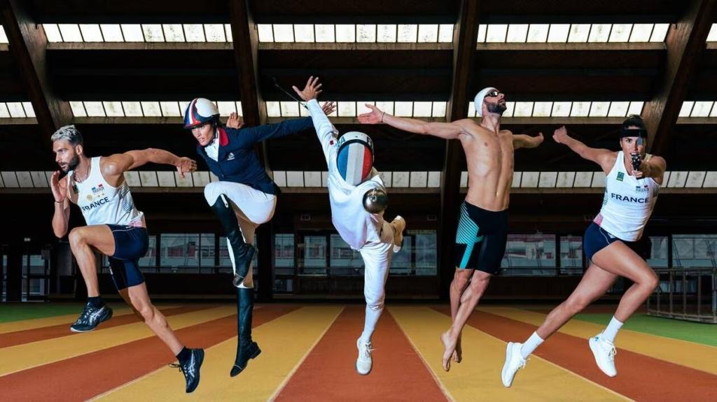 Легкоатлеты фехтовальщики гимнасты в прыжке фотография движения спортсменов Матье Форже