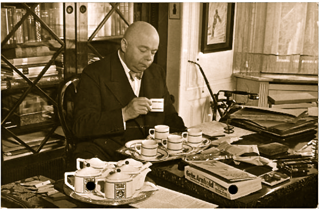 Портрет Людвига Розелиуса в зрелом возрасте, с усами и в строгом костюме, на нейтральном фоне.