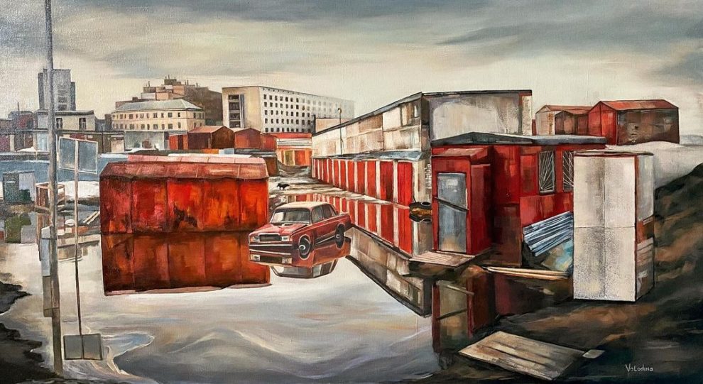 Весна в городском пейзаже от художницы Саши Володиной