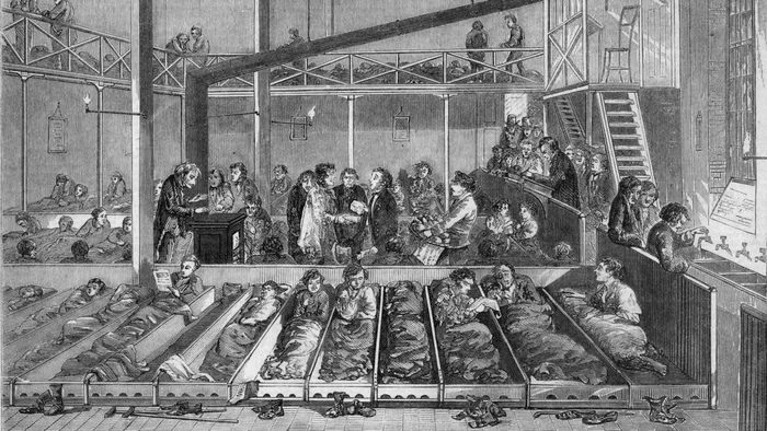 Кадр из жизни в ночлежке при оконном налоге