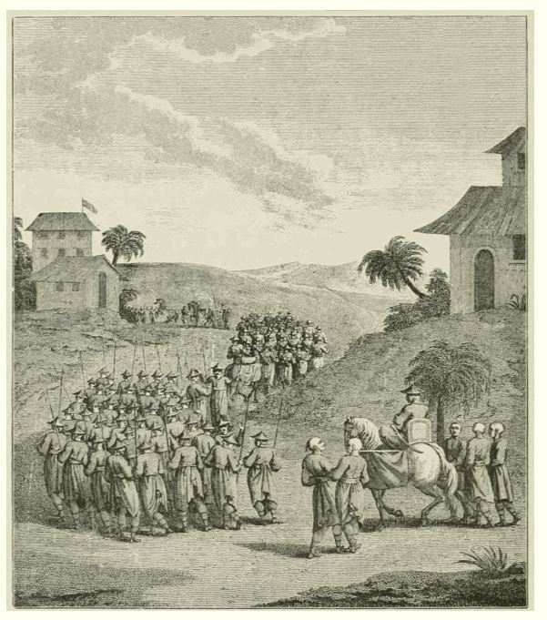 Изображение торжественной встречи Морица Беневского в Японии