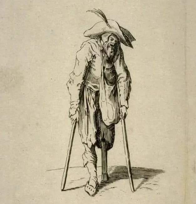 Гравюра Франсуа Ле Клерка с деревянной ногой и саблей