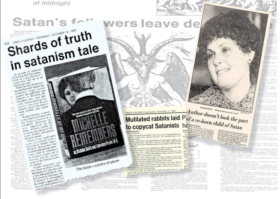 Коллаж типичных газетных публикаций эпохи сатанинской паники