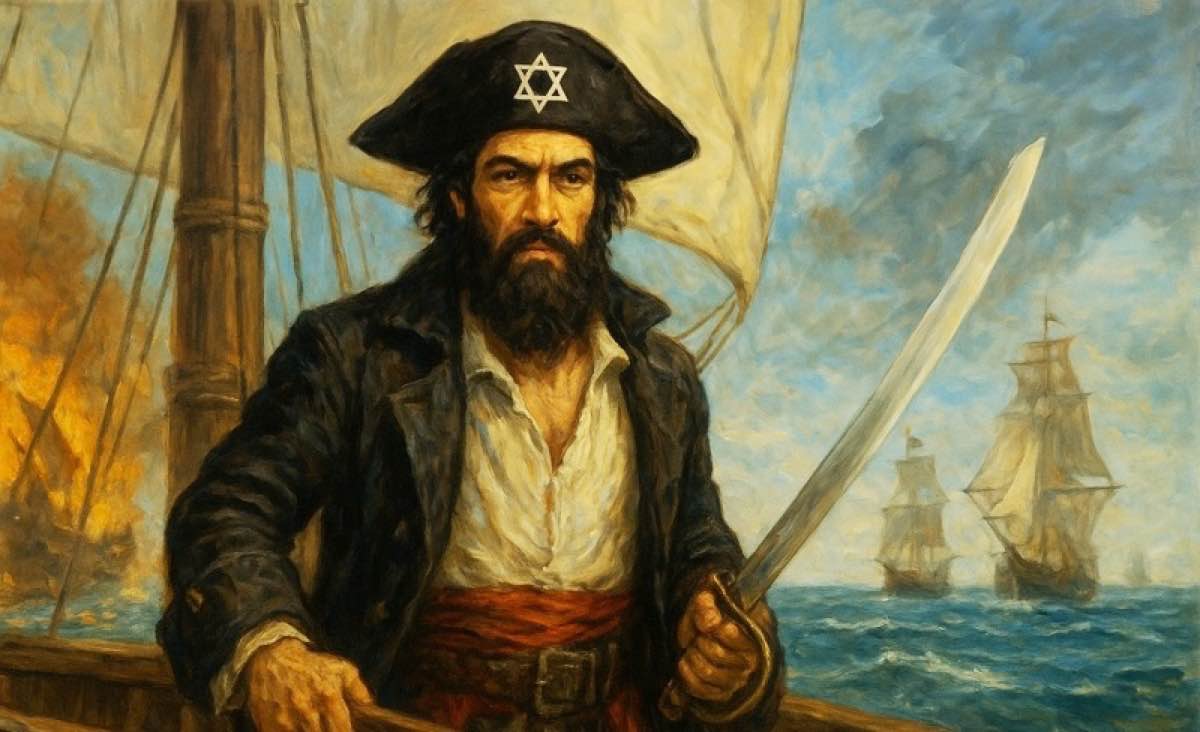 Иллюстрация еврейского пирата в Золотой век пиратства на Карибах