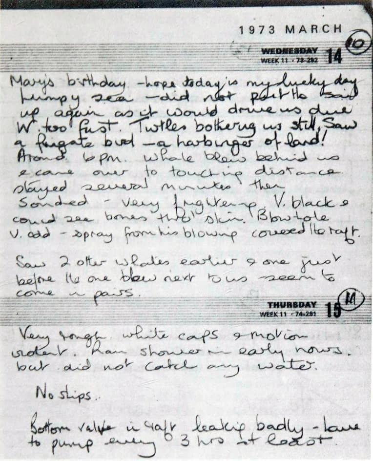 Лист из дневника Мэрилин Бэйли с рукописными записями