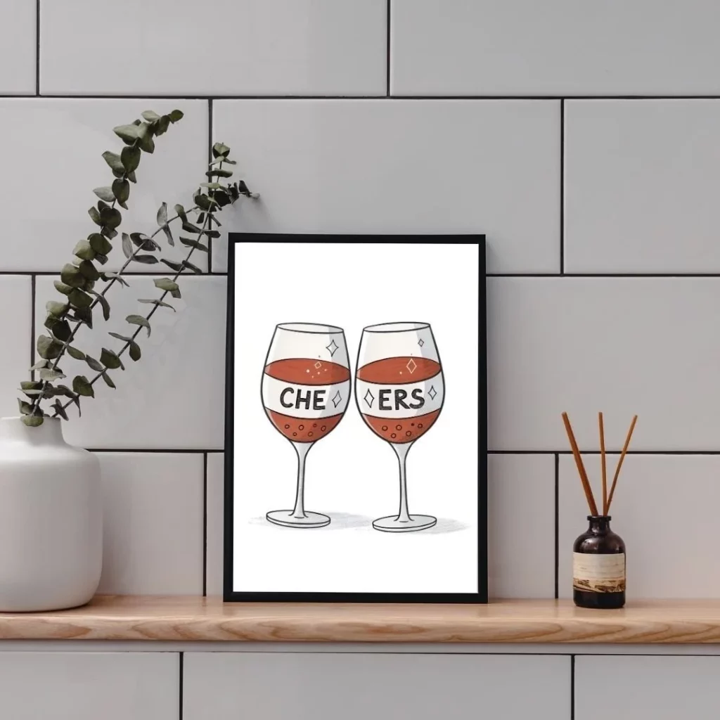 Cheers glass poster