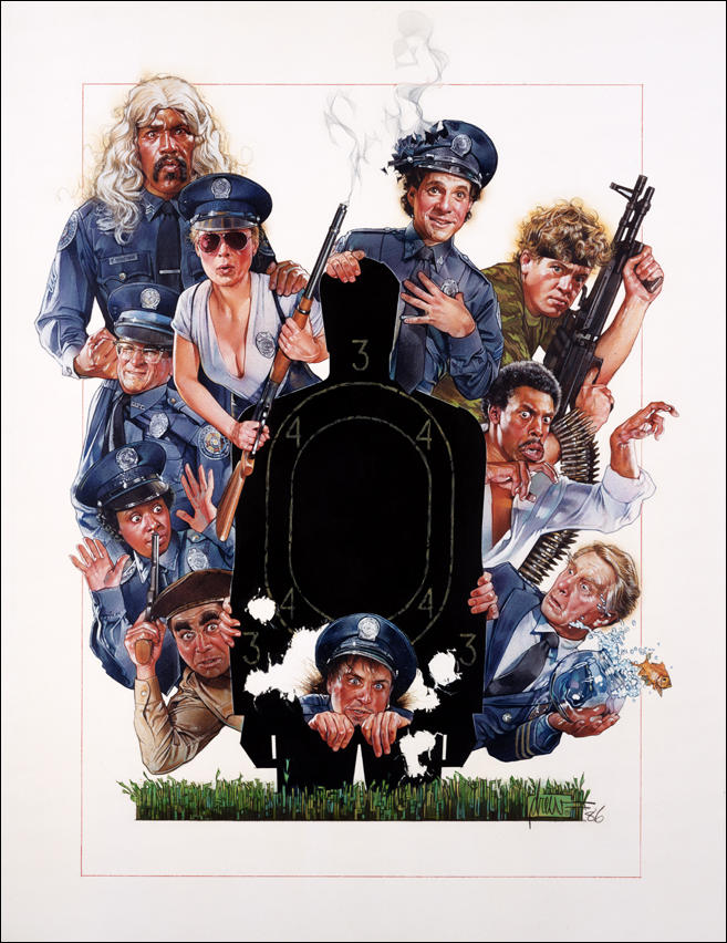 Афиша Полицейская академия от иллюстратора Drew Struzan