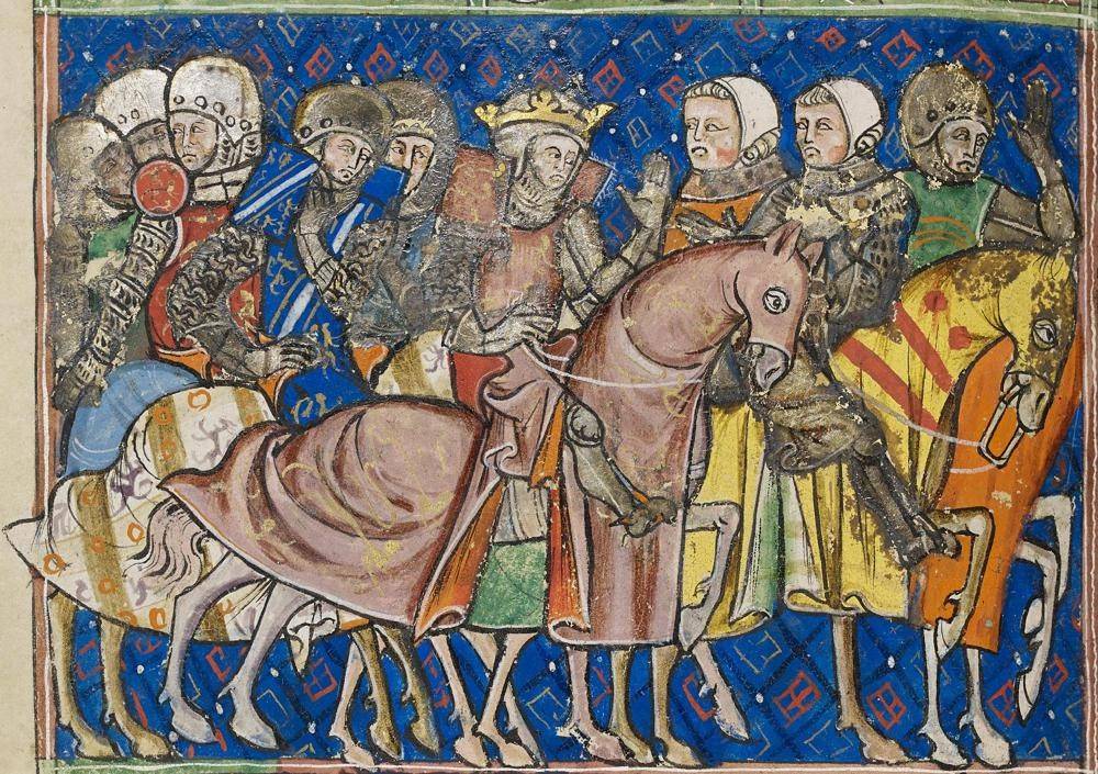 Изображение средневекового графа на коне из манускрипта Вальтера де Милемета