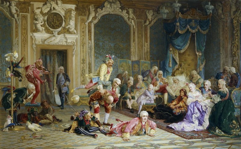 Придворные шуты при российском дворе XVIII века, гравюра