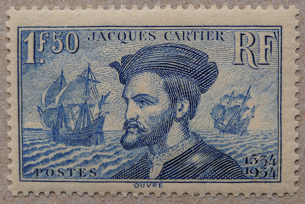 Французская почтовая марка 1934 года, посвященная Жаку Картье (Jacques Cartier)