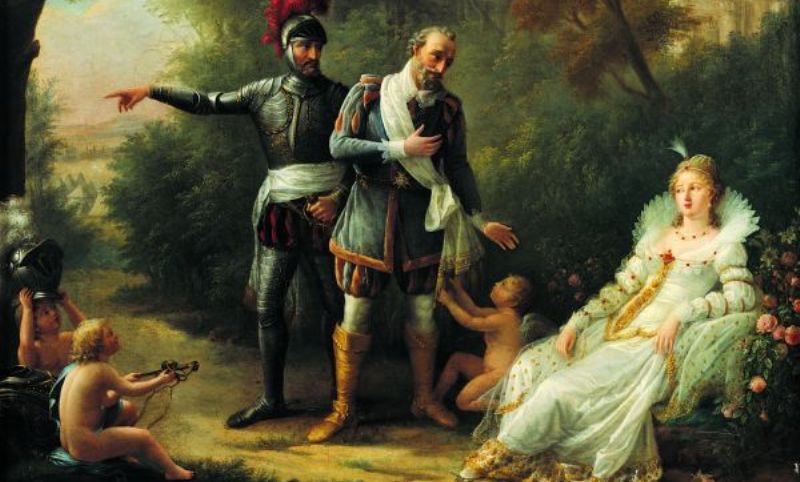 Генрих IV прощается с Габриэль д'Эстре, картина 1819 года