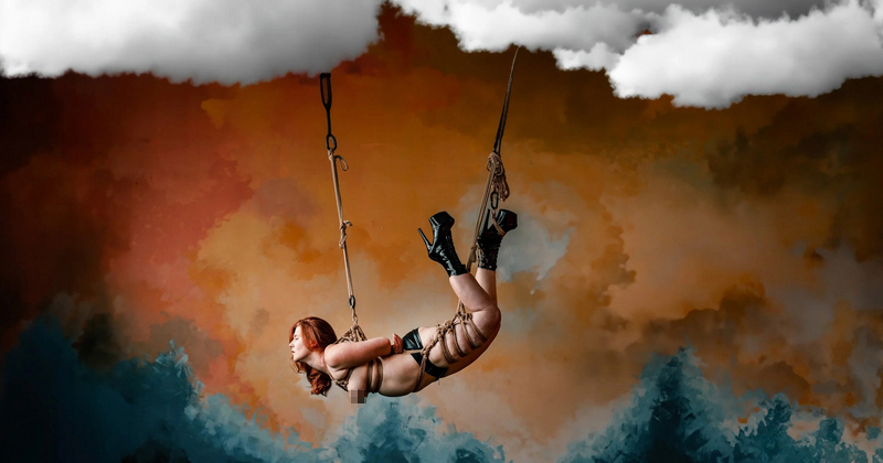 Уличный перформанс с шибари в Нью-Йорке от The Dirty Archangel