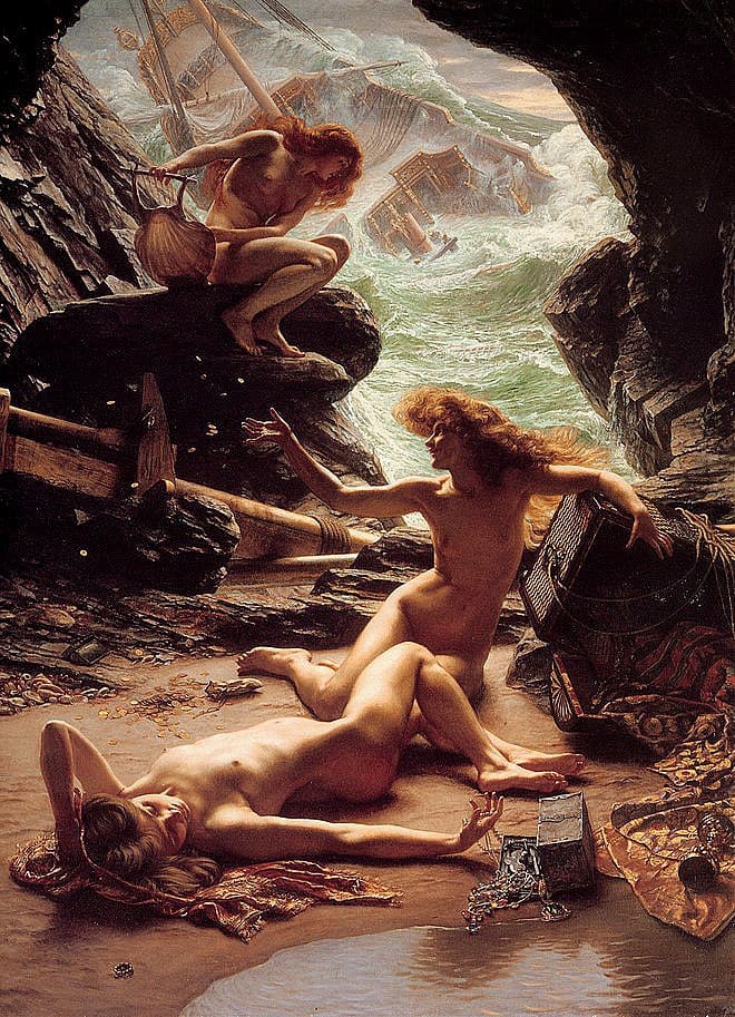 Пещера Нереид мифологическая сцена Edward John Poynter