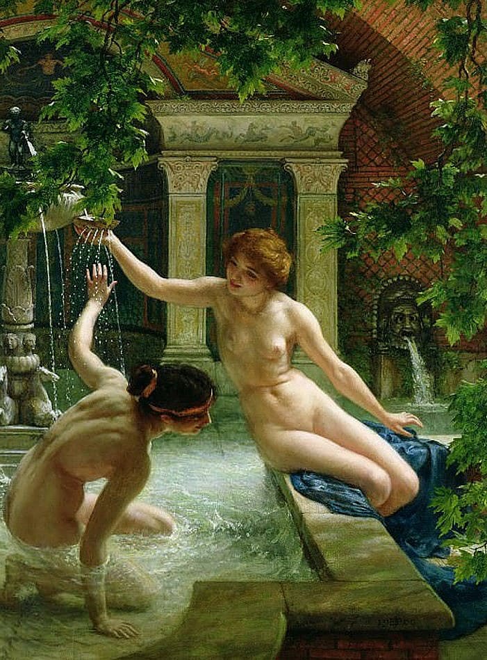 Водные забавы лёгкая жанровая сцена Edward John Poynter