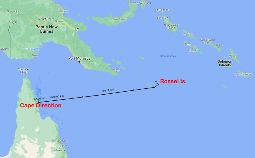 Карта острова Rossel где потерпел крушение корабль с Narcisse Pelletier