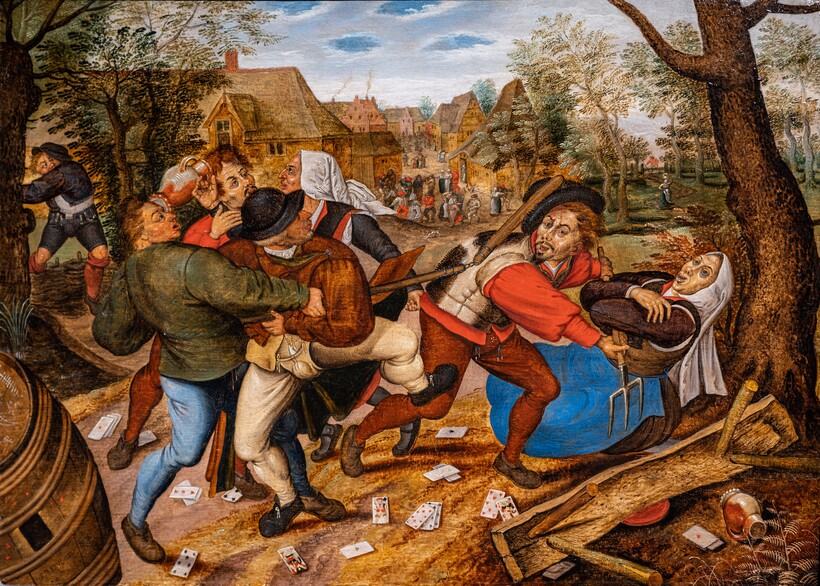 Драка картежников на картине Питера Брейгеля Младшего