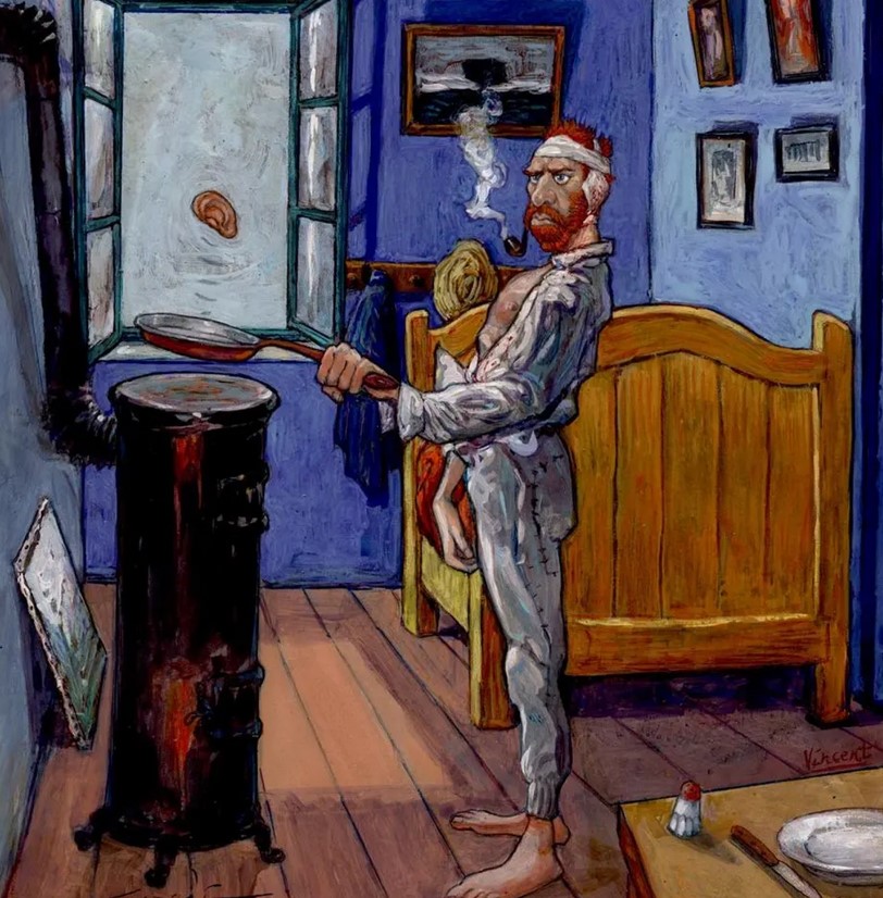 Сатирическая сцена с Тулуз-Лотреком от художника Gradimir Smudja