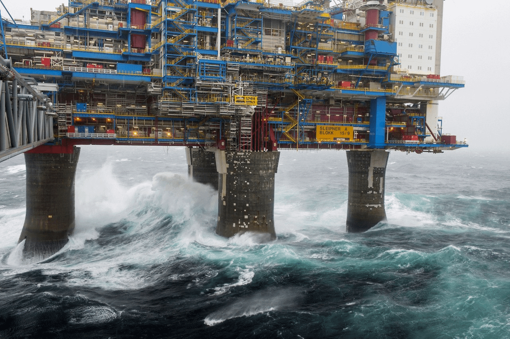 Морская нефтяная платформа Sleipner A в Северном море