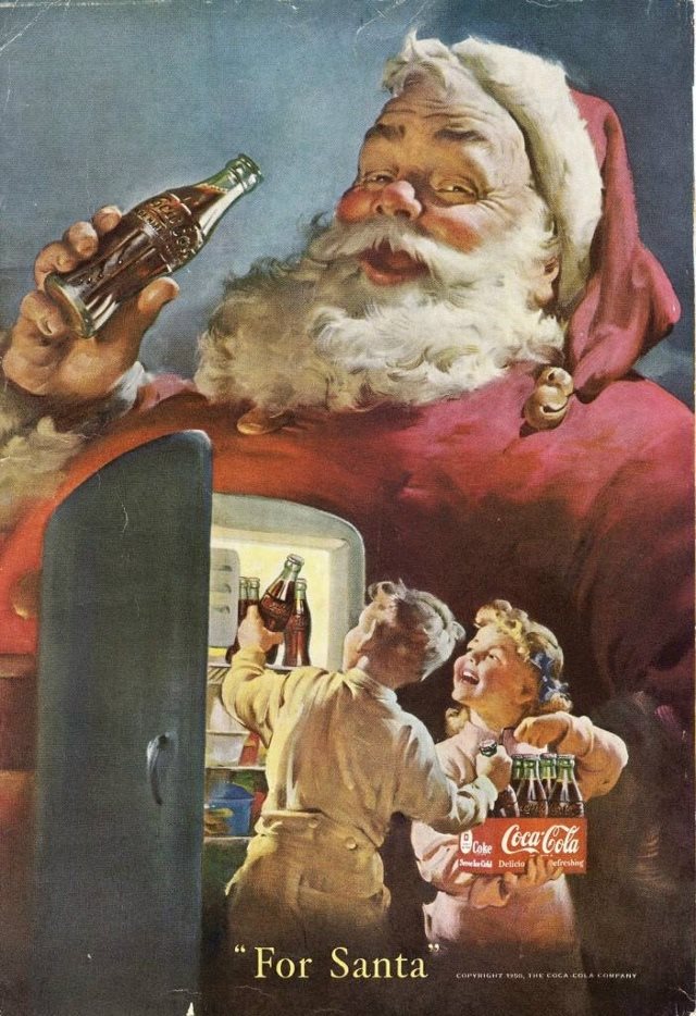 Рождественская реклама Кока-Колы с Санта-Клаусом начала 1930-х годов