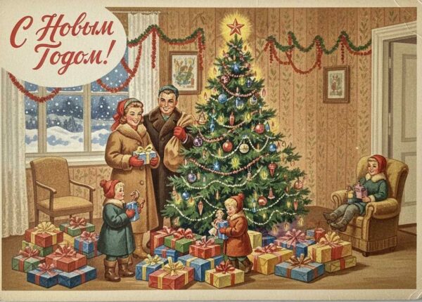 Как создать новогодние открытки в стиле СССР с нейросетями