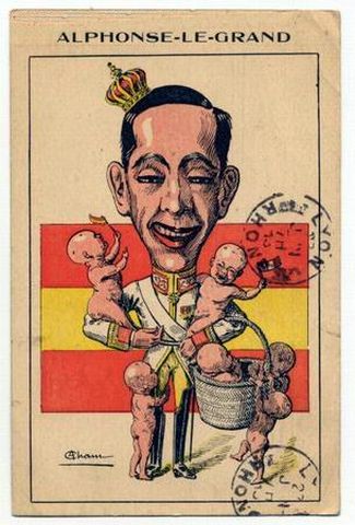 Карикатура на любвеобильного монарха Альфонсо XIII