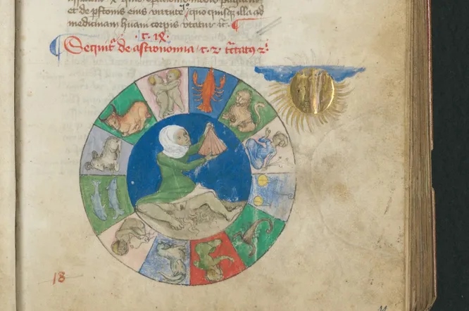 Средневековая миниатюра с изображением врача и пациентки, иллюстрирующая ограниченные знания того времени о женском здоровье