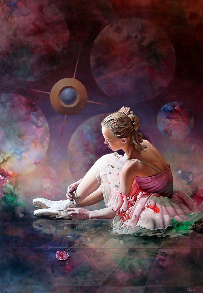 Картина Драгана Илича Мисс Хэй портрет женщины в сюрреалистичном стиле