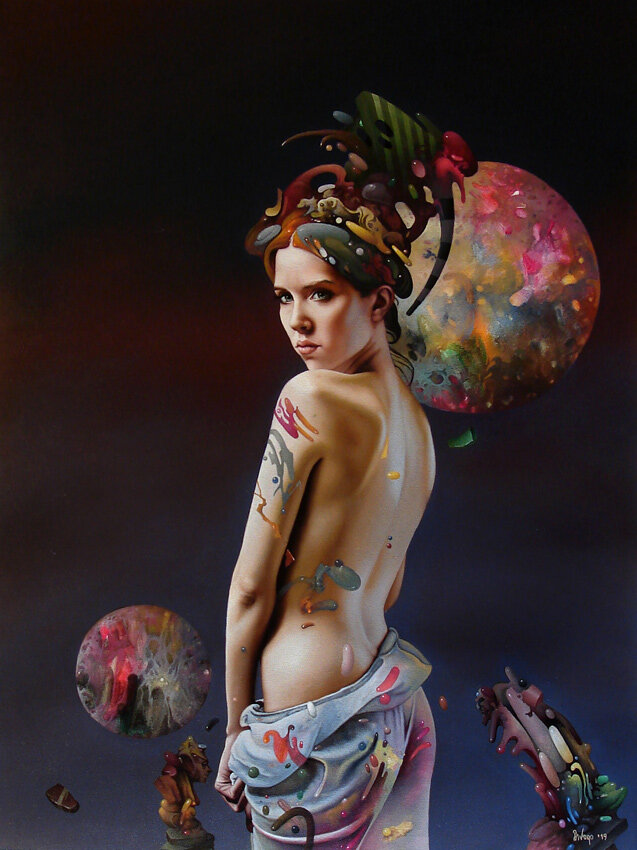 Картина Драгана Илича Фокус обнаженная женщина и сюрреалистические элементы