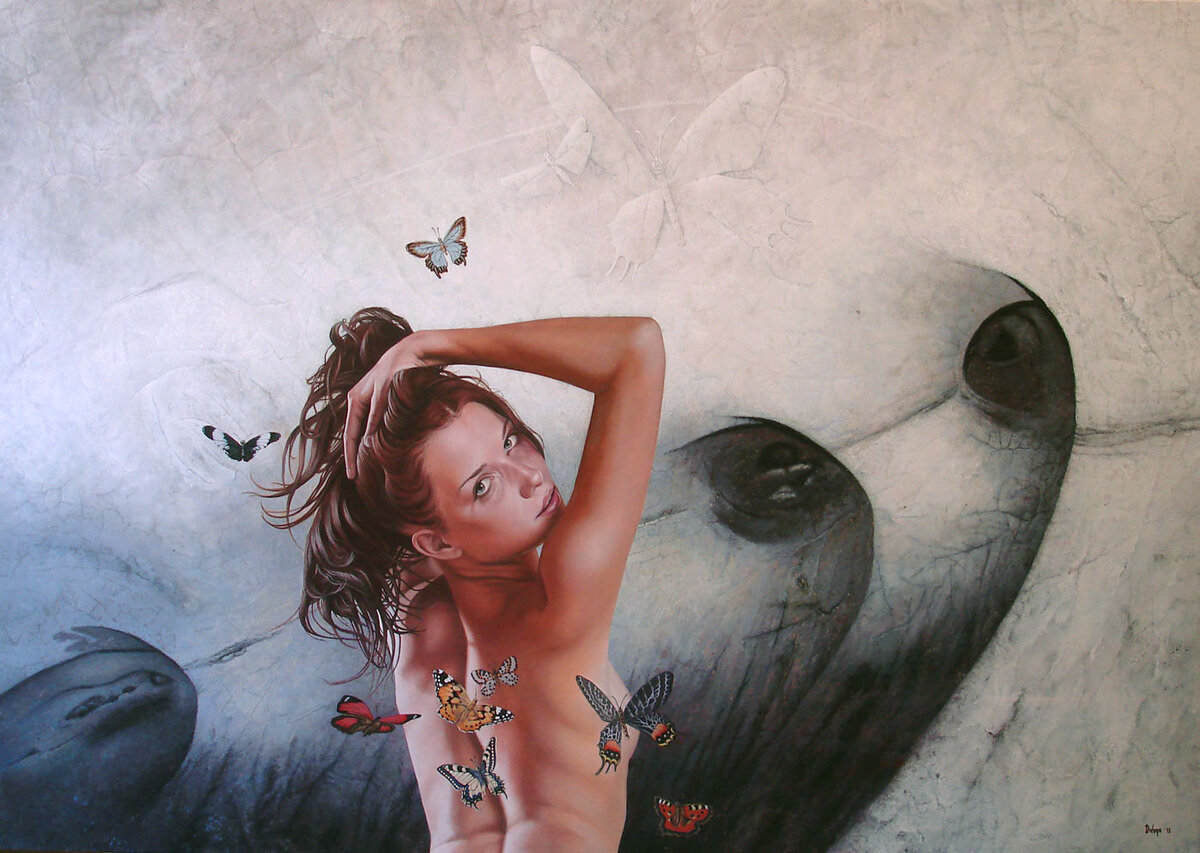 Картина Драгана Илича Поле вариантов фантастический пейзаж