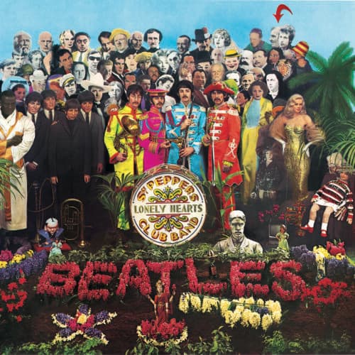 Обложка альбома The Beatles Sgt. Pepper's, где среди портретов изображен Саймон Родиа