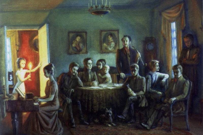 Рисунок - декабристы с женами и детьми