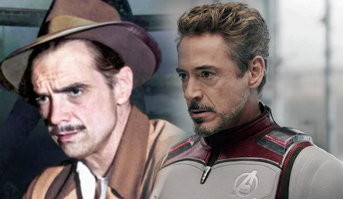 Коллаж с изображениями Говарда Хьюза (Howard Hughes) и персонажа Тони Старка