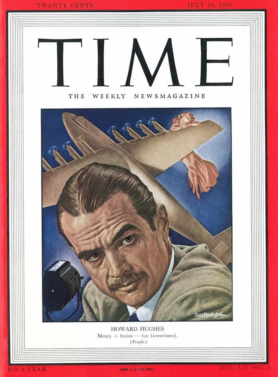 Обложка журнала Time с портретом Говарда Хьюза (Howard Hughes)