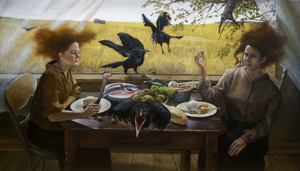 Андреа Коуч Andrea Kowch картина магический реализм женщины вороны американская готика
