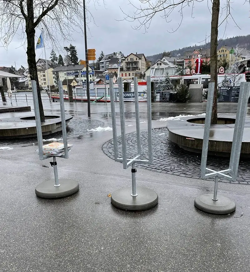 Специальная стойка для утилизации коробок из-под пиццы в Швейцарии (Switzerland)
