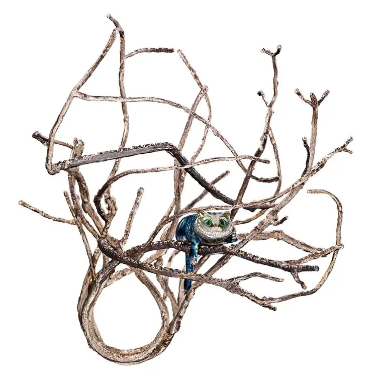 Кольцо по мотивам Алисы в Стране Чудес Чеширский кот на дереве