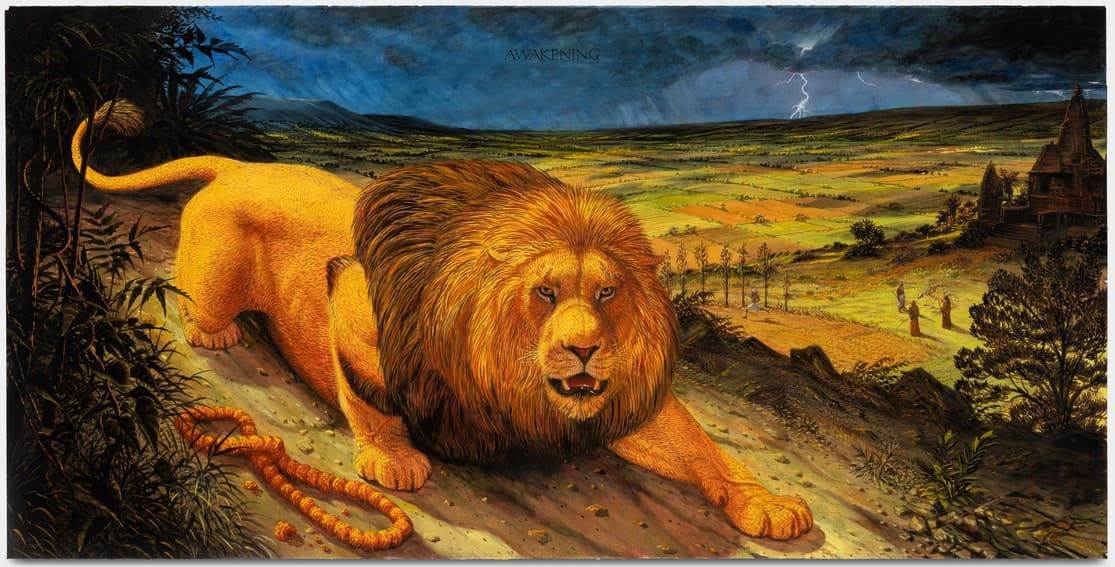 Пробуждение акварель Уолтона Форда экзотические животные