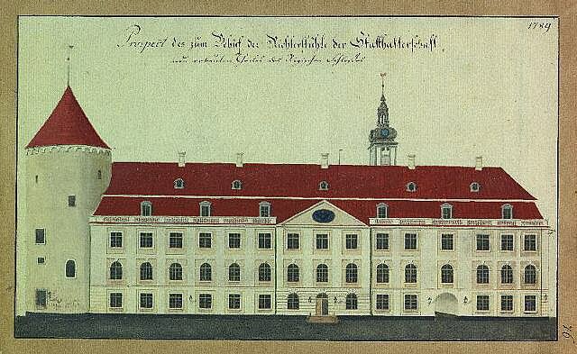 Гравюра Рижского замка в конце XVIII века