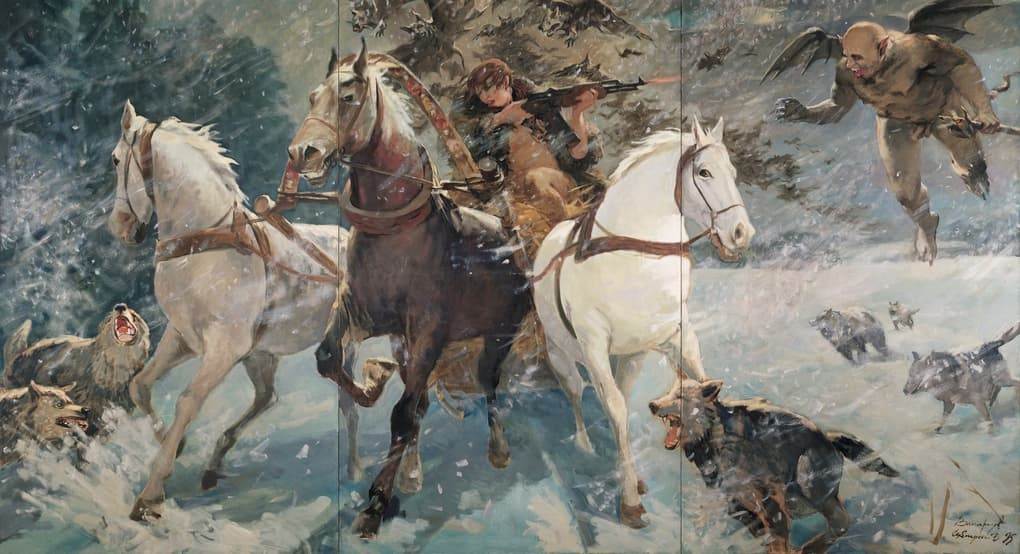 Птица-тройка картина Виноградов Дубосарский соцреализм современное искусство