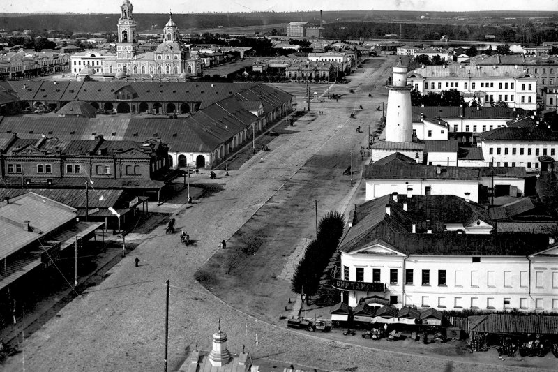 Вениамин Метенков: Гостиный двор, Уктусская улица и Кафедральный собор в Екатеринбурге конца XIX века