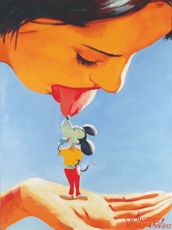 Поцелуй картина Виноградов Дубосарский 2003 год гламур