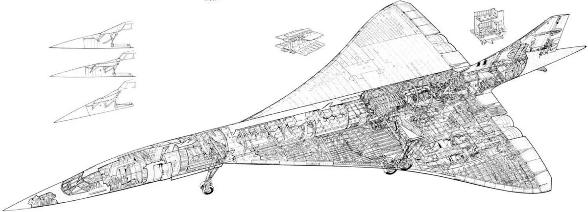 Первые чертежи и эскизы сверхзвукового лайнера Конкорд